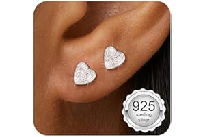 Adramata Boucle d'Oreille Argent 925 Femme Fille Petites Boucles d'Oreilles en Zircon Cubique Hypoallergénique Piercing Oreille Helix Piercings Tragus Boucle d'Oreille Femme Argent/Or