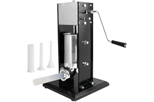 Louis Tellier | Embutidora de Salchichas Vertical Profesional en Acero Inoxidable 3 Embudos | 2 Modelos de Velocidades | Máquina de Carne | 30 x 58 x 71 cm