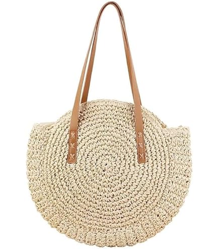 Petit Sac En Paille Pour Femme Style Rétro - Bandoulière - Motif Fleurs - Beige - Idéal Plage, Vacances, Sortie