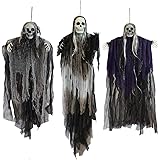 JOYIN, Confezione da 3 decorazioni da appendere a forma di scheletro di Halloween, decorazioni da esterno per Halloween