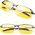 Ardisle Night Driving Glasses HD Anti Glare Vision Polarized Yellow Anti-Glare for Day Evening Car Rides Lens Tinted Unisex Frame for skiing,