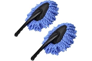 ADM PASS GROUP Cepillo Microfibras Lavado de Coches Moto con Mango Profesional eficiente Ligero Plumero Limpieza Quita Polvo carrocería Parabrisas Car Detailing plásticos Llantas (2)