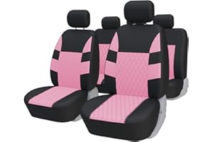 ‎TOYOUN TOYOUN Sitzbezüge Auto Set Universal Autositzbezüge Sitzschoner Auto Schonbezug Autositz Rosa für Vordersitze und Rücksitze