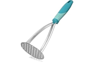 Joyoldelf Triturador de patatas de acero inoxidable resistente, antiadherente para alimentos, frijoles y aguacate, color azul
