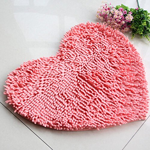 Jamicy® Soft Shaggy Antirutsch saugfähig Badematte Bad Dusche Teppiche Teppich 50*60cm (Rosa)