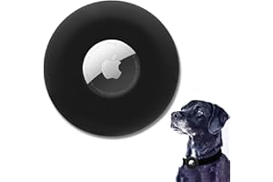 LINTEKER Silikon Schutzhülle kompatibel mit Airtag hundehalsband, Hülle für Apple Airtag GPS Finder Haustierhalsband, Airtag Schutz Hülle für Hunde und Katzen Halsband Zubehör, Schwarz