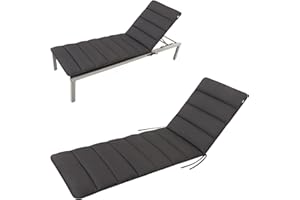 ‎HAVE A SEAT LIVING HAVE A SEAT Living - Auflage Gartenliege | Flair 200x70 cm - Weiche, Dünne Universal Sonnenliege Auflage - Bequem, Wetterfest, Waschbar bis 95° C - Made in Germany (200x70 cm, Grau/Anthrazit)