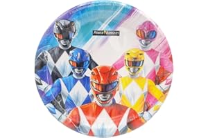 BeenSmile, Power Rangers 8 Teller 18 cm, Einwegteller für Kindergeburtstage, Artikel zur Dekoration von Themenpartys