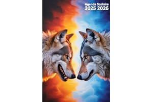 Agenda Scolaire 2025-2026: Organisateur semainier, De Septembre À Juillet Pour Etudiant De Primaire, Collège, Lycée, Format A5, simple et pratique ( Couverture loup )
