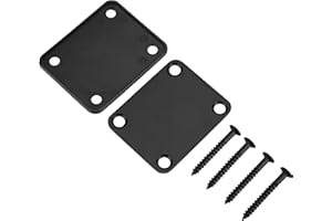Dilwe Gitarren Halsplatte, verchromung Oberfläche Halsplatte aus Stahllegierung mit 4 Schrauben verstärkte Teile für E-Bass(Schwarz)