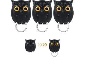 Majome 3 Stück Schlüsselhalter für Wand, Hakenleiste Schlüsselleisteb, Schlüsselanhänger Aufhängen Wand, Night Owl Key Holder, Kreativer automatischer Öffnen-Schließen-Augen Eulen-Schlüsselhalter