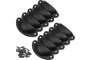 TRANSINO Pomos y Tiradores de Muebles 10 Piezas Pomos Puertas Vintage para Armarios Cajones Cocina Gabinetes 82mmx 35mm Negro