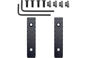Atflbox 2/4/6 pièces Rails Picatinny pour Mlock, Rail Picatinny 5 Fentes en métal Mloc avec 4/8/12 écrous et vis en T, 2/4/6 clé Allen