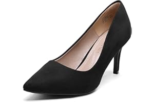 DREAM PAIRS Women's Slip On Low Mid Heels Pointed Closed-Toe Dress Court Shoes KUCCI