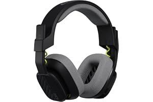 ASTRO A10 Gaming Headset Gen 2 Wired Headset - Over-ear gaming headphones with flip-to-mute microphone, 32 mm drivers, compatible with PlayStation, PC - Black