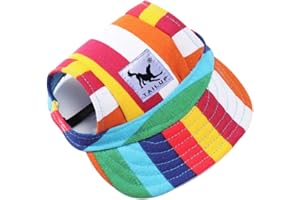 BT Bear Dog Cap, Casual Visor Pet Hats Dogs Baseball Sun Hats Sport Cap with Ear Holes and Chin Strap for Small Dogs (Multicolor, M)