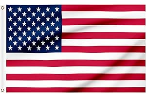 WOILTRYN American Flag 5ft x 3ft, Large America USA Flags with Brass Eyelets for 4th July Party Veterans Day Memorial Day Decorations
