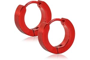 TUMUNDO 2 Créoles en Acier Huggies Clous d'Oreille Boucle Femmes Hommes Enfants Bijoux Acier Chirurgical Petite ou Grande