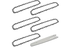 KtbeYTi 5 Pezzi Mini Catena Motosega 6 Pollici 37TG con Barra di Guida Ricambio Catena de Motosega per Tagliare Rami in Giardino