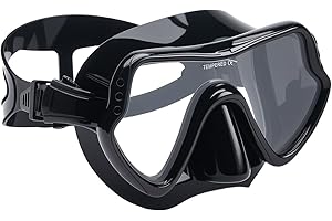 FPXNB Adult Diving Mask with Nose Cover Anti-fog, HD Tempered Glass Snorkel Mask with Clear 180° Panoramic View, No Leak Swim Pool Goggles for Women Men Youth Unisex Snorkeling Freediving