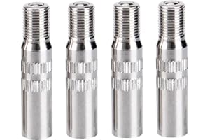 QUEERELELE 4 PiÈCes Pneu Valve Rallonge Air Pneu Valve Extension Adaptateur D'extension de Valve Pneumatique Raccord Prolongateur pour Pneu de Voiture Ou Moto VÉLo Camion Voiture (Cuivre Pur NickelÉ 39mm)