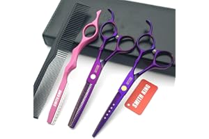 SMITH KING 6.0 Zoll Haarschere Set Haarschneideschere & Ausdünnungsschere mit Rasiermesserk?mmen in 1 Satz