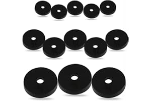 G4GADGET 13 Pack Rubber Tap Washers – Assorted Sizes (3/8", 1/2", 3/4") – Durable Flat Rubber Washers for Bathroom & Kitchen Sink, Faucet, Shower Head, and Plumbing Repairs