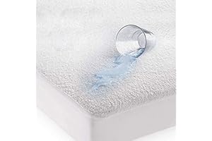 GENERIC AR Ware Waterproof Single mattress protector - Deep 30cm Breathable - Cotton Terry Towel Fitted Cover - Machine Washable - Anti Allergy Mattress Protectors (White)