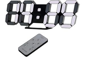 ‎EDUP HOME EDUP HOME 3D-LED-Uhr, Schreibtisch Wecker, Wanduhr mit Fernbedienung, elektronische 9,7-Zoll-LED-Uhren, Snooze-Modell, Temperatur, Nachtlicht, automatische/benutzerdefinierte Helligkeit