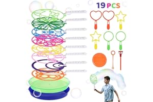 Joyibay Seifenblasen Set, 19 Stücke Seifenblasen Blase Zauberstab Einstellen Seifenblasen für Indoor und Outdoor Bubble Maker Spiele, Perfekt für Partys, Hochzeit