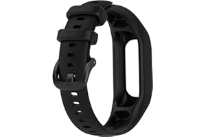 Disscool Zapasowe paski na nadgarstek kompatybilne z Garmin Vivosmart 5, regulowany, miękki silikonowy pasek na nadgarstek z szybkim odpinaniem (duży rozmiar/czarny), Stal nierdzewna, Zielony kwarc