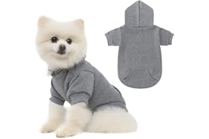 KOOLTAIL Basic Dog Hoodie - Weicher und warmer Hunde-Kapuzenpullover, Hundejacke, Hundekleidung mit Leinenloch und Tasche, Hunde-Wintermantel, Kaltwetterkleidung für XS-XXL Hunde