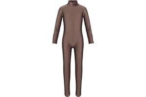 YiZYiF Ragazza Tuta Intera Lunga Sportiva Body da Danza Ginnastica Maniche Lunghe Bodysuit Zentai Leotard Balletto per Bambina Bodysuit Canotteria Allenamento Performance