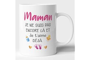 Lalasol Mug Idée Cadeau Pour Future Maman Première Fête Des Mères – Tasse Message Je Suis Pas Encore Là Et Je T'aime Déjà