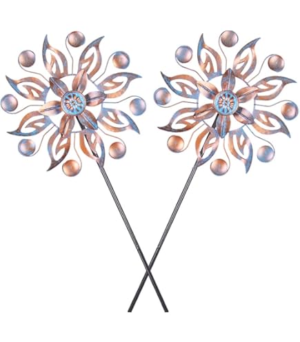 Relaxdays Moulin à Vent, Lot De 2, Aux Couleurs De L'arc-en-ciel, HLP 72 X 35 X 15 Cm, Pour