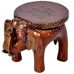 Megha Enterprises Rajasthani Handicraft Wooden Elephant Stool