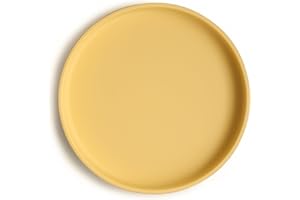 mushie Kinder Teller mit Rutschfestes Saugnapf | Silikon geschirr für Babys & Kleinkinder | BPA-frei | Spülmaschinenfest & mikrowellengeeignet | Klassische Version (Pale Daffodil)