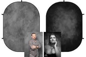 Kate 1.5x2m Grau/Schwarz Falthintergrund Fotografie Faltbarer Studio Hintergrund Faltender Hintergrund für Professionelle Studio Portrait Requisiten