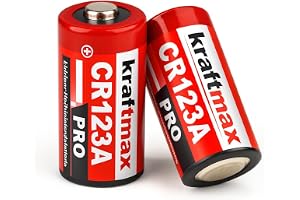 kraftmax 2-pack CR123A PRO litiumbatterier 3 V – högpresterande batterier för ficklampor, kameror, larmsystem – icke-uppladdningsbara – professionella energiceller