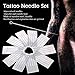 Anself 50pcs Mixed Tattoo Needle Set, 1RL 3RL 5RL 7RL 9RL Stainless Steel Round Liner Professional Permanent Tattoo Tool Kit
