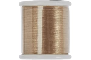 Rayher Fil nylon, doré, 1 bobine, 50m, 0,27cm ø, non élastique, pour perles Delicas, perles de rocailles, bijoux, décorations, Noël-89300576, Unique, Gold, Or