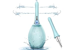 PROPODUSCHE Ducha anal enema limpieza intestinal Sr. - Ducha anal 245 ml Irrigator Irrigator Intestinal Anti-retorno y filtro Enema se puede conectar a una manguera de ducha Azul Claro Portátil