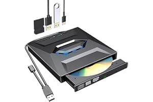 Colexy External CD Drive USB 3.0 Type C, External CD DVD Drive and Burner for PC, Laptop, Desktop Computer, Compatible for Windows XP/Vista / 7/8 / 10/11 / Linux/Mac OS