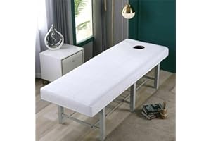 QIGEN LTD 1pcs Massage Bed Cover,Massage-Table/Beauty Couch Cover For Massage Tables Treatment Protection,Waterproof,Oil Resistant for 70cm or Less Massage Bed (White)