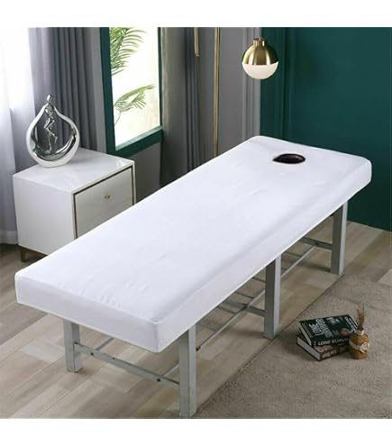 Massage Bed Cover Sheet With Face Hole – Washable Fleece Blanket For Salon, SPA, Therapy Tables