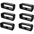 6Pcs Black Silicone Watch Band Loop Compatible for Garmin Forerunner 245/245 Music/645/645 Music Wristband Loop, 20mm Lock Ring Replacement Watch Band Loop Smartwatch Keeper, Watches
