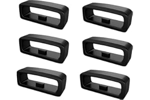 DPWOUM 6Pcs Black Silicone Watch Band Loop Compatible for Garmin Forerunner 245/245 Music/645/645 Music Wristband Loop, 20mm Lock Ring Replacement Watch Band Loop Smartwatch Keeper, Watches