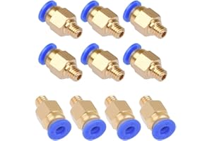 YOTINO 10 Pezzi Connettore Pneumatico PC4-M6, 4mm Raccordo Rapido per Stampante 3D Hotend per Filamento 1.75mm