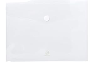 Exacompta 56421E - Bolsa de 5 fundas en forma de sobre y cierre con velcro, A4, transparente