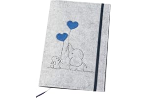 Luxdag Pochette pour carnet de santé, avec bande élastique, en feutre, couleur et broderie au choix, organiseur pour carnet d’examen et de vaccination d’enfant, cadeau pour futurs mamans et bébés